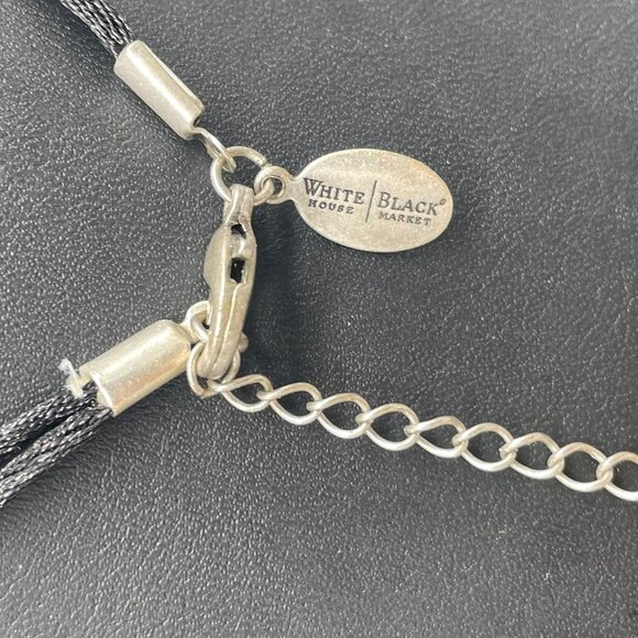 WHBM White House Black Market Double Circle Pendant Black Cord Necklace Beach - Picture 6 of 6